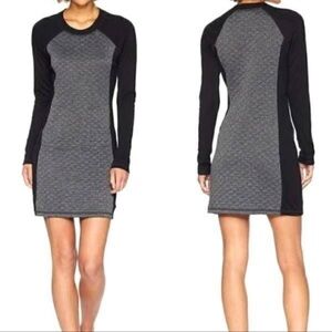 Smartwool Diamond Peak Quilted Long Sleeve Dress In Black Heather